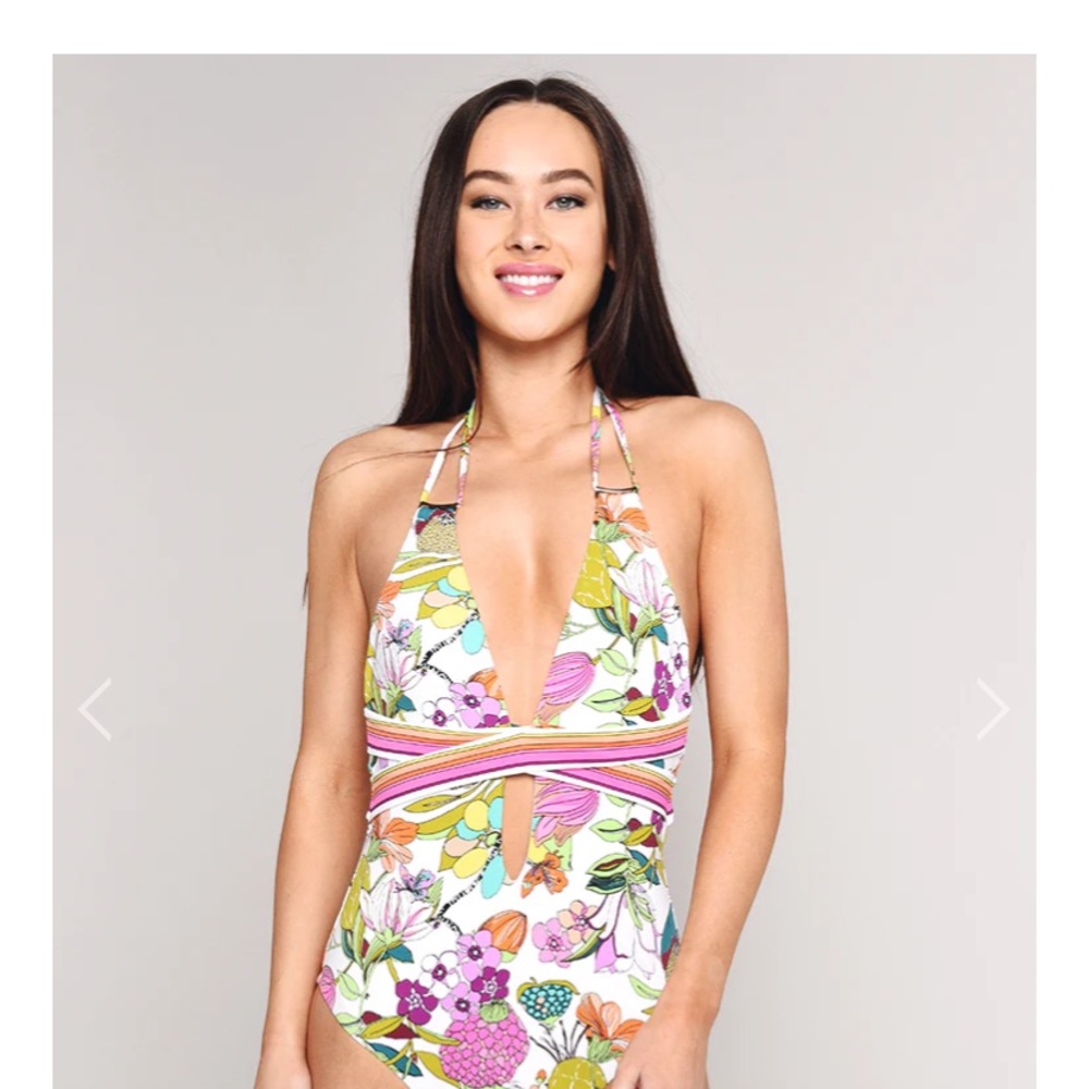 Trina Turk Floral Halter Women Swim One Piece